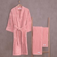 3 Piece Luxe Cotton Bathrobe & Towel Set
